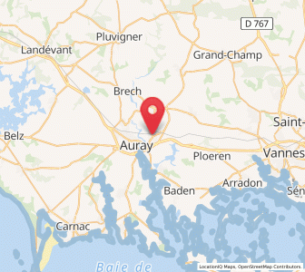 Map of Pluneret, Brittany
