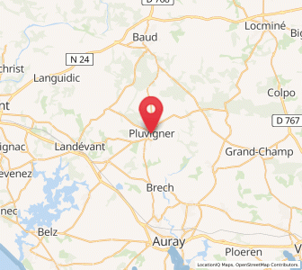 Map of Pluvigner, Brittany