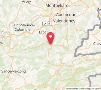 Map of Pont-de-Roide-Vermondans, Bourgogne-Franche-Comté