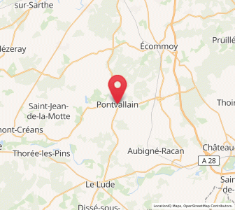 Map of Pontvallain, Pays de la Loire