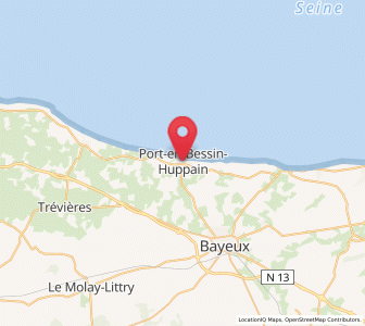 Map of Port-en-Bessin-Huppain, Normandy