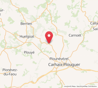 Map of Poullaouen, Brittany
