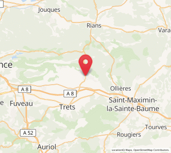 Map of Pourrières, Provence-Alpes-Côte d'Azur
