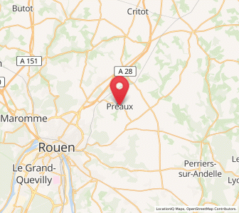 Map of Préaux, Normandy