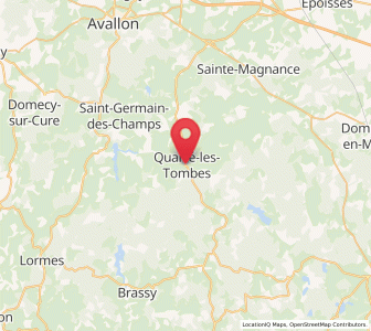 Map of Quarré-les-Tombes, Bourgogne-Franche-Comté