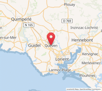 Map of Quéven, Brittany