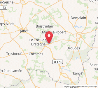 Map of Retiers, Brittany