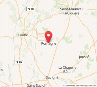 Map of Romagne, Nouvelle-Aquitaine