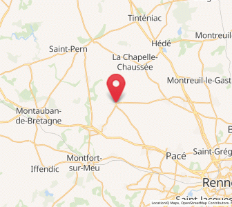 Map of Romillé, Brittany