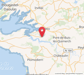 Map of Rosnoën, Brittany
