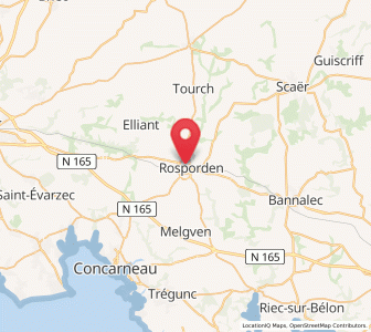 Map of Rosporden, Brittany