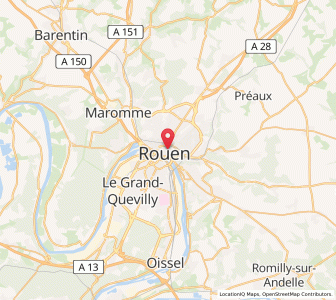 Map of Rouen, Normandy