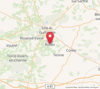 Map of Rouez-en-Champagne, Pays de la Loire