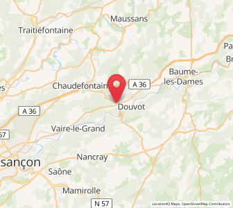 Map of Roulans, Bourgogne-Franche-Comté