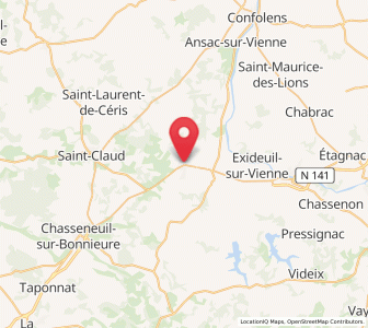 Map of Roumazières-Loubert, Nouvelle-Aquitaine
