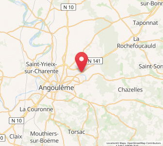 Map of Ruelle-sur-Touvre, Nouvelle-Aquitaine