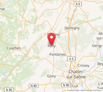 Map of Rully, Bourgogne-Franche-Comté