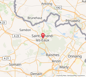 Map of Saint-Amand-les-Eaux, Hauts-de-France