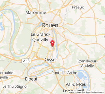 Map of Saint-Étienne-du-Rouvray, Normandy