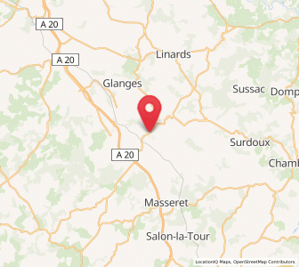 Map of Saint-Germain-les-Belles, Nouvelle-Aquitaine