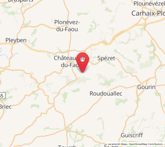 Map of Saint-Goazec, Brittany