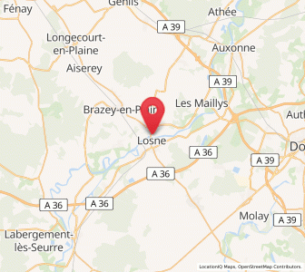 Map of Saint-Jean-de-Losne, Bourgogne-Franche-Comté