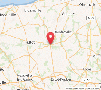 Map of Saint-Laurent-en-Caux, Normandy
