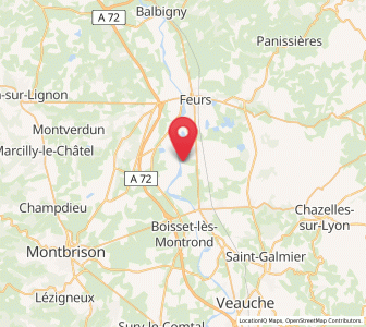 Map of Saint-Laurent-la-Conche, Auvergne-Rhône-Alpes