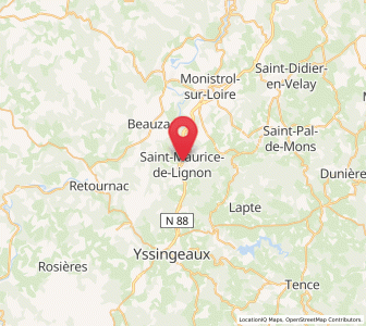 Map of Saint-Maurice-de-Lignon, Auvergne-Rhône-Alpes
