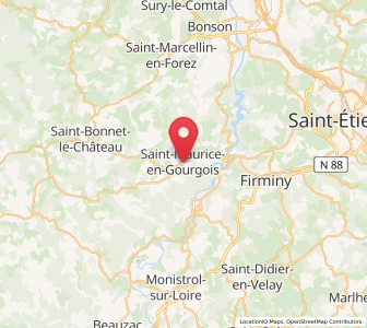 Map of Saint-Maurice-en-Gourgois, Auvergne-Rhône-Alpes