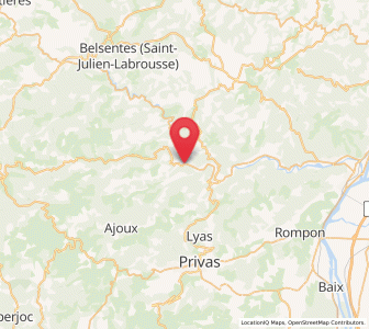 Map of Saint-Sauveur-de-Montagut, Auvergne-Rhône-Alpes