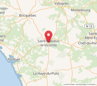 Map of Saint-Sauveur-le-Vicomte, Normandy