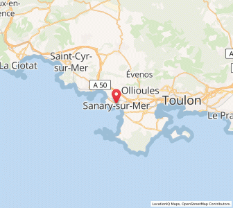 Map of Sanary-sur-Mer, Provence-Alpes-Côte d'Azur