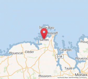 Map of Santec, Brittany