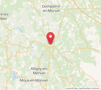 Map of Saulieu, Bourgogne-Franche-Comté