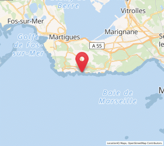 Map of Sausset-les-Pins, Provence-Alpes-Côte d'Azur