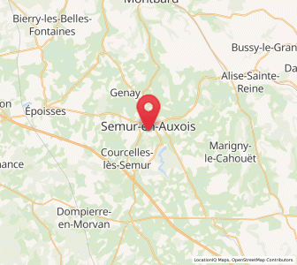 Map of Semur-en-Auxois, Bourgogne-Franche-Comté