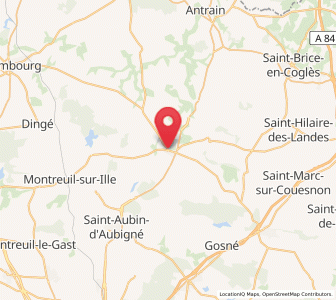 Map of Sens-de-Bretagne, Brittany