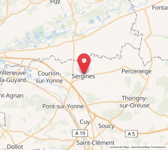 Map of Sergines, Bourgogne-Franche-Comté