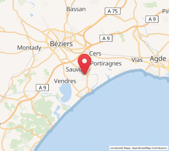 Map of Sérignan, Occitanie