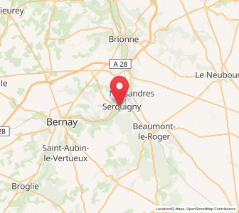 Map of Serquigny, Normandy