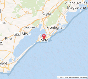 Map of Sète, Occitanie