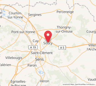 Map of Soucy, Bourgogne-Franche-Comté