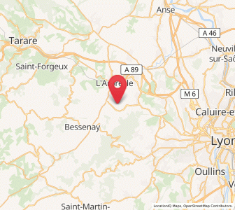 Map of Sourcieux-les-Mines, Auvergne-Rhône-Alpes