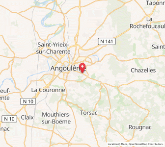 Map of Soyaux, Nouvelle-Aquitaine