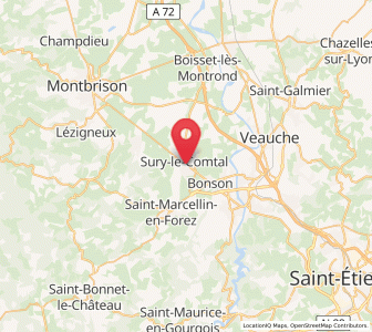Map of Sury-le-Comtal, Auvergne-Rhône-Alpes