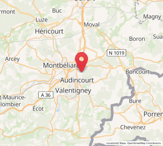 Map of Taillecourt, Bourgogne-Franche-Comté