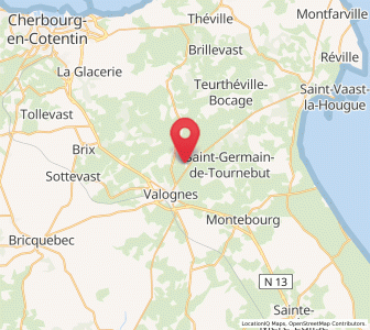 Map of Tamerville, Normandy