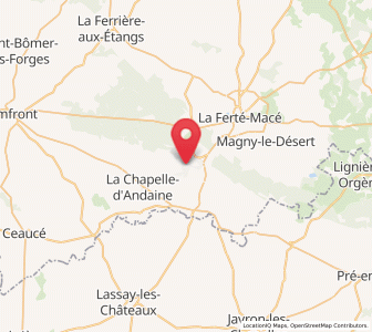 Map of Tessé-la-Madeleine, Normandy