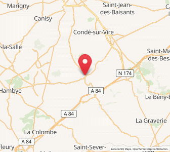 Map of Tessy-sur-Vire, Normandy